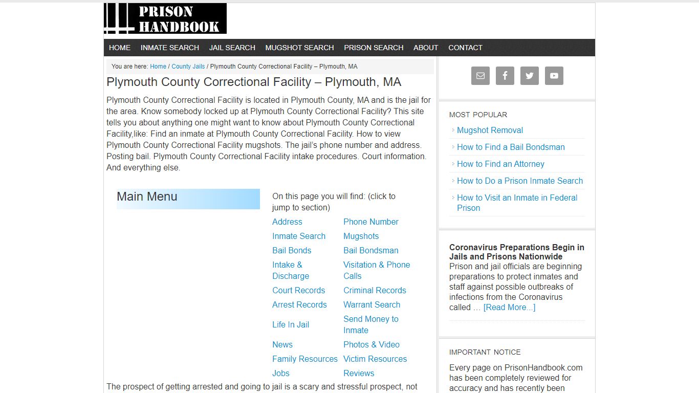 Plymouth County Correctional Facility – Plymouth, MA
