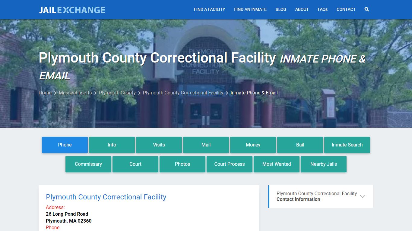 Inmate Phone - Plymouth County Correctional Facility, MA - Jail Exchange
